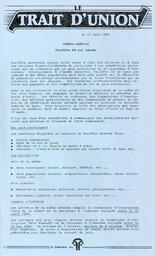   LE TRAIT D'UNION, 1984   , page 1