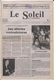 Le Soleil de Colombie, March 12, 1993, page 1