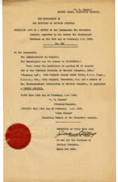 Certified true copy of minutes from Province of BC Executive Council: 03-Mar-25