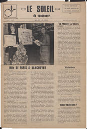 Le Soleil de Vancouver, April 11, 1969, page 1
