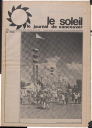 Le Soleil de Vancouver, August 18, 1972, page 1