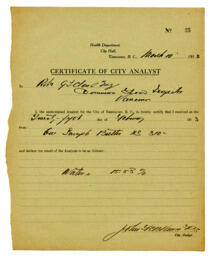 Certificate of City Analyst: 10-Mar-13
