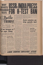   The Pacific Tribune - Friday, October 10, 1958   , page 1