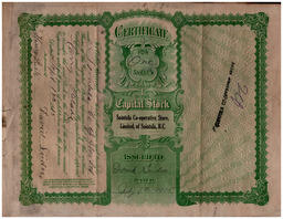 Reverse side of D. Siider Certificate for Shares