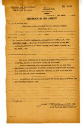 Certificate of City Analyst