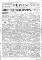 Saanich Peninsula And Gulf Islands Review Thu, August 1, 1929 (Page 1)