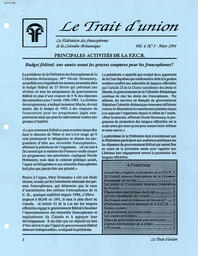   LE TRAIT D'UNION, 1994   , page 1