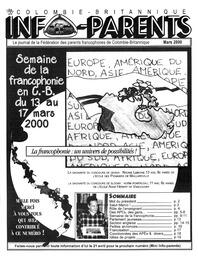  INFO-PARENTS COLOMBIE-BRITANNIQUE, 2000   , page 1