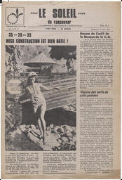 Le Soleil de Vancouver, August 29, 1969, page 1