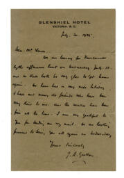 Letter to Vance from J.R. Gretton: 20-Jul-23