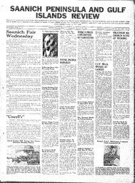 Saanich Peninsula And Gulf Islands Review Wed, September 23, 1942 (Page 1)