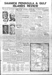 Saanich Peninsula And Gulf Islands Review Wed, October 9, 1935 (Page 1)