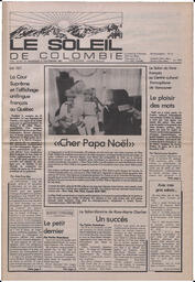 Le Soleil de Colombie, November 27, 1987, page 1