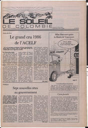 Le Soleil de Colombie, November 14, 1986, page 1