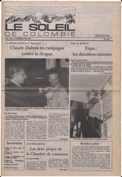 Le Soleil de Colombie, May 2, 1986, page 1