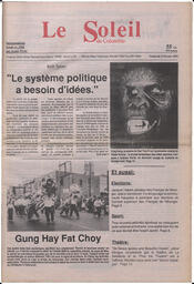 Le Soleil de Colombie, February 22, 1991, page 1