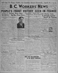 BC Workers' News, April 17, 1936