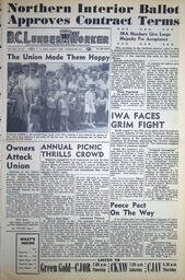 The B.C. Lumber Worker, Vol. XXII, No. 15, 1st Issue, August 1954