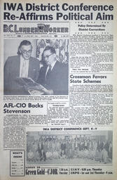 The B.C. Lumber Worker, Vol. XXIII, No. 17, 1st Issue, September 1956
