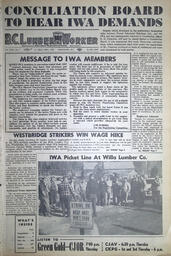 The B.C. Lumber Worker, Vol. XXIV, No. 7, 1st Issue, April 1957