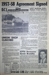 The B.C. Lumber Worker, Vol. XXIV, No. 15, 1st Issue, August 1957