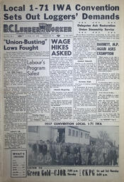 The B.C. Lumber Worker, Vol. XXV, No. 1, 1st Issue, January 1958