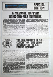 The Western Canadian Lumber Worker, Vol. XLX, Special Edition, January 1982