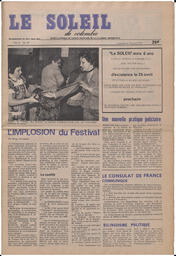 Le Soleil de Colombie, April 19, 1974, page 1