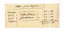 Vance note about pension and finances: 30-Jun-54