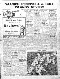 Saanich Peninsula And Gulf Islands Review Wed, December 22, 1937 (Page 1)