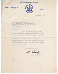 Letter to Vance from Grundy, Deputy Chief Constable: 06-Aug-37