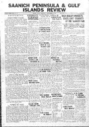 Saanich Peninsula And Gulf Islands Review Wed, September 25, 1935 (Page 1)