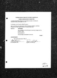 1992-11-18 - City of Port Coquitlam - Parks & Recreation Committee - Agenda and Minutes