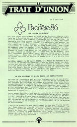   LE TRAIT D'UNION, 1986   , page 1