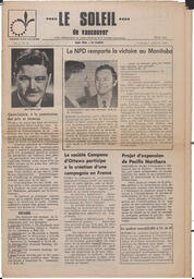 Le Soleil de Vancouver, July 4, 1969, page 1