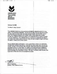 Letter from the Lifeskills Centre