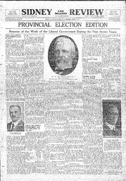 Sidney And Islands Review Thu, June 12, 1924 (Page 1)