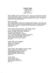Taste This Biography and CV