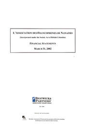   ÉTATS FINANCIERS - EN, 2002   , page 1