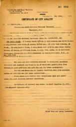 Certificate of City Analyst