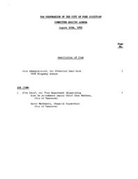 1992-08-10 - City of Port Coquitlam - Committee - Agenda