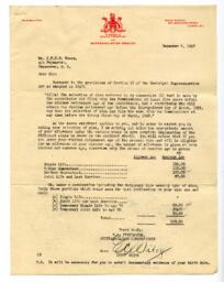 Letter to Vance from R.A. Pennington: 06-Dec-47