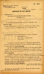 Certificate of City Analyst for Royal Party, no 5728: 29-May-39