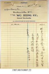 Statement, 1936 - Hong And Lee Chong Collection