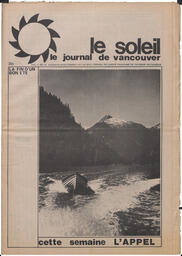 Le Soleil de Vancouver, September 22, 1972, page 1