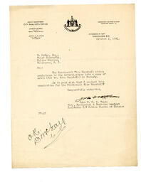 Letter to D. McKay, Chief Constable, Vancouver from Vance: 02-Oct-42