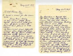 Inspection letter to Vance from V. Enman, Food Inspector, Health Department: 22-May-39