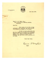 Letter to Vance from Louis Taylor, Mayor, City of Vancouver: 11-Jun-32