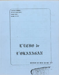   L'ÉCHO DE L'OKANAGAN, 1980   , page 1