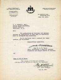 Letter to D. McKay, Chief Constable from Vance: 18-Jul-40